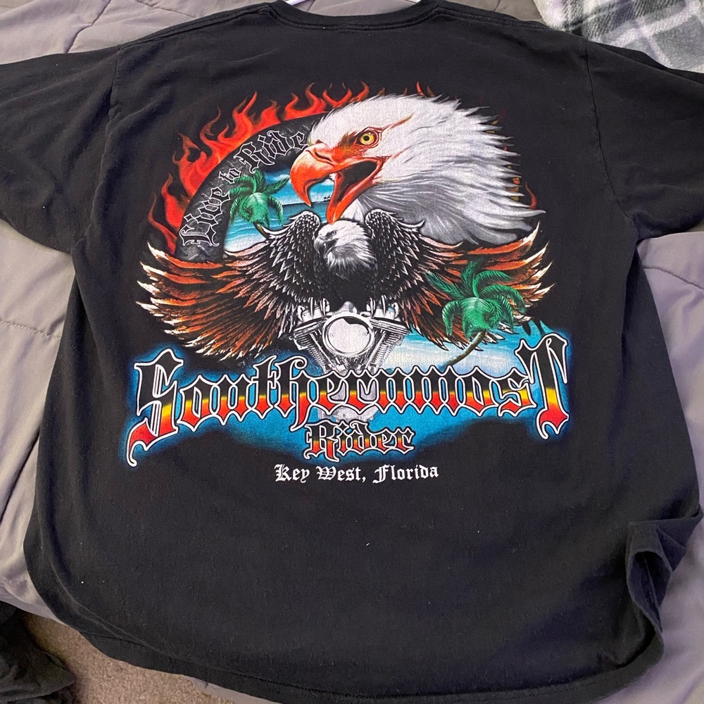 black vintage bikers tee
